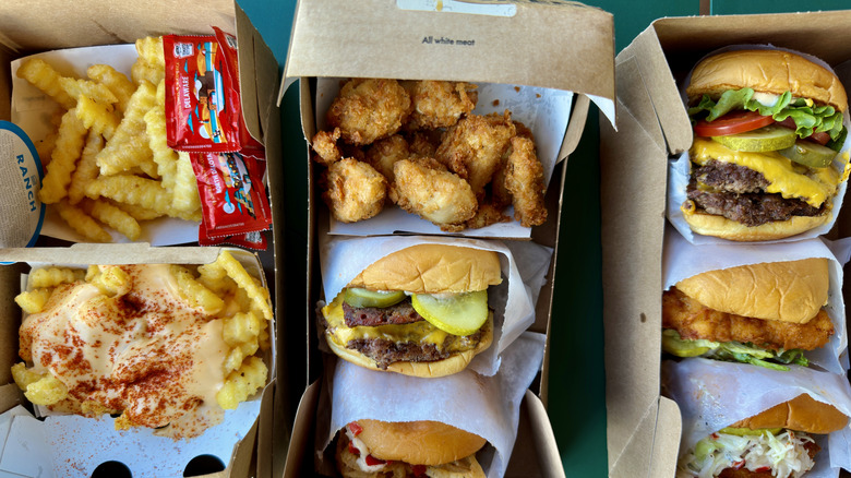 Smorgasbord of Shake Shack items