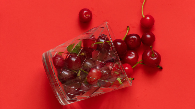 cherries in a glass