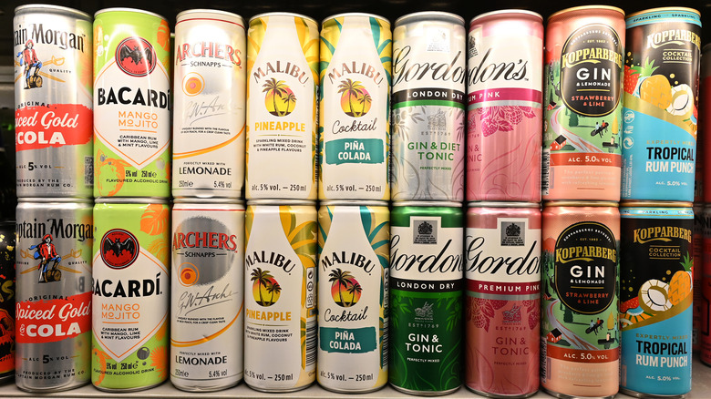 A collection of canned cocktails