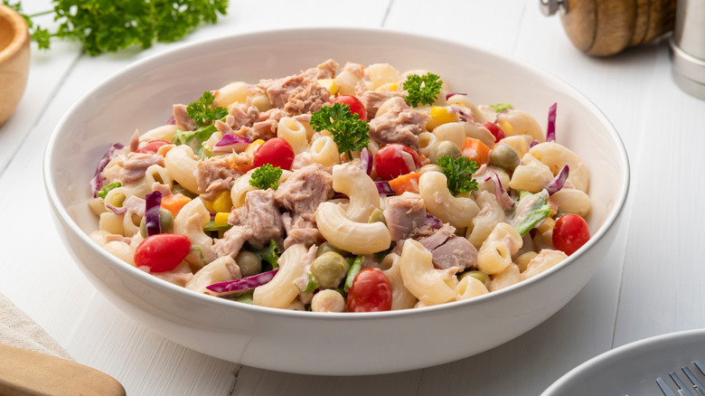 Pasta salad with canned tuna