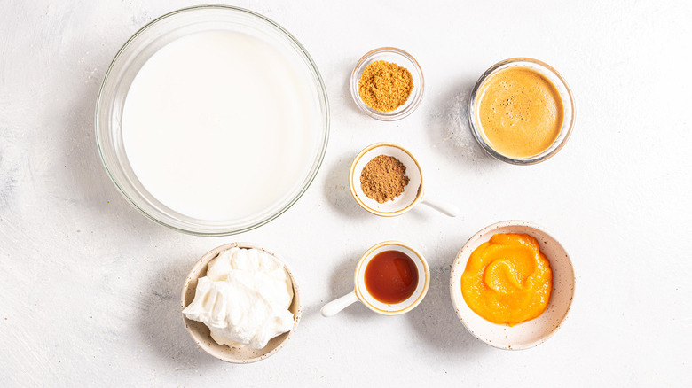 milk pumpkin and other ingredients