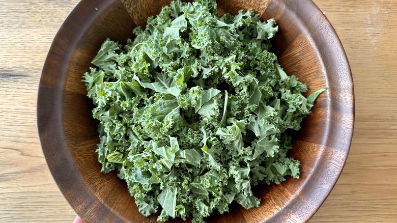 Kale in a serving bowl