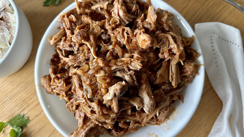 bbq pulled pork on plate