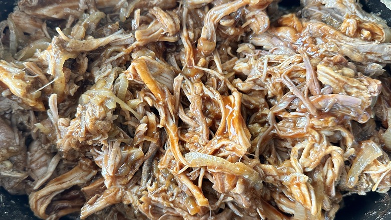 shredded pork with bbq sauce