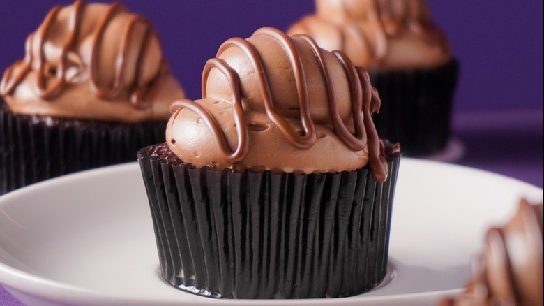 chocolate cupcake in an edible wrapper