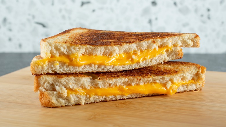 Stack of grilled cheese