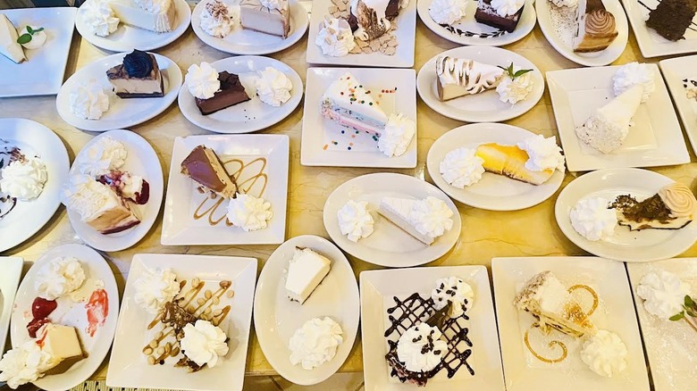 Assorted slices of The Cheesecake Factory's many cheesecake flavors