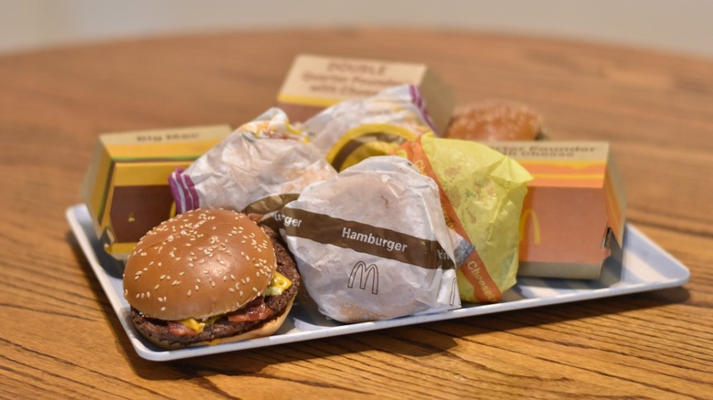 Plate of McDonald's hamburgers