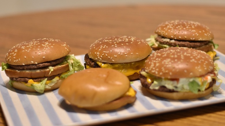 Plate of McDonald's burgers