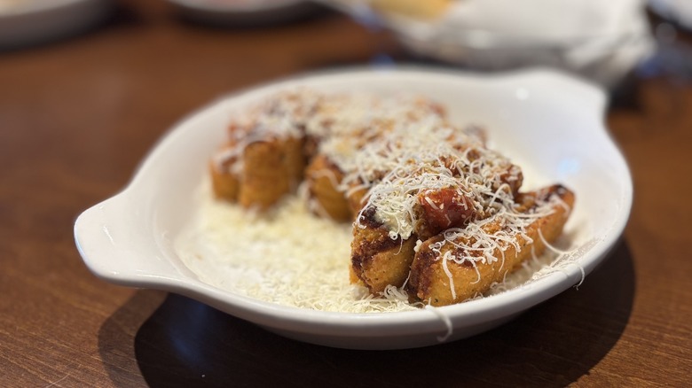 Olive Garden Lasagna Fritta in dish on table