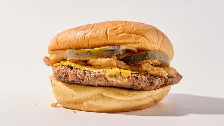 Veggie burger on a table
