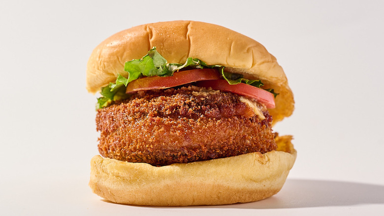 fried mushroom burger on a table