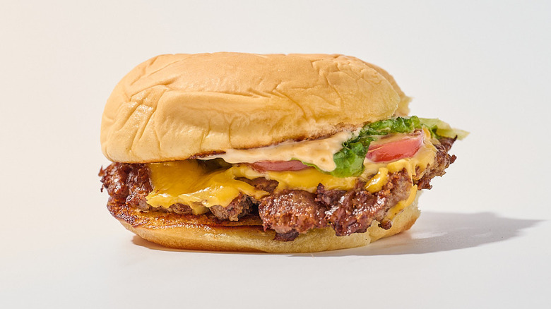Shackburger on a table