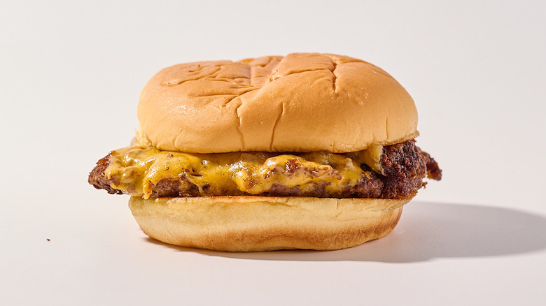 cheeseburger on a table