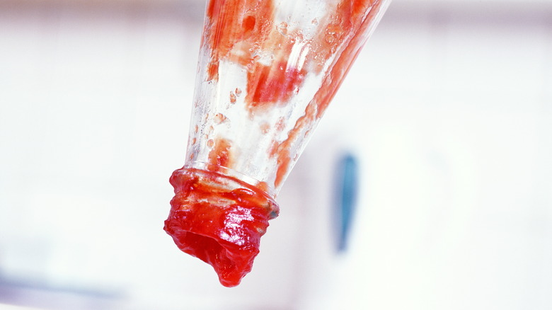 empty bottle of ketchup