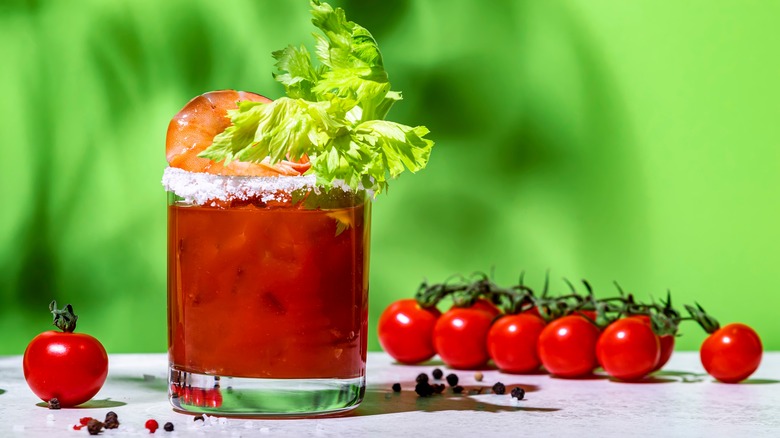 cocktail with tomato and celery