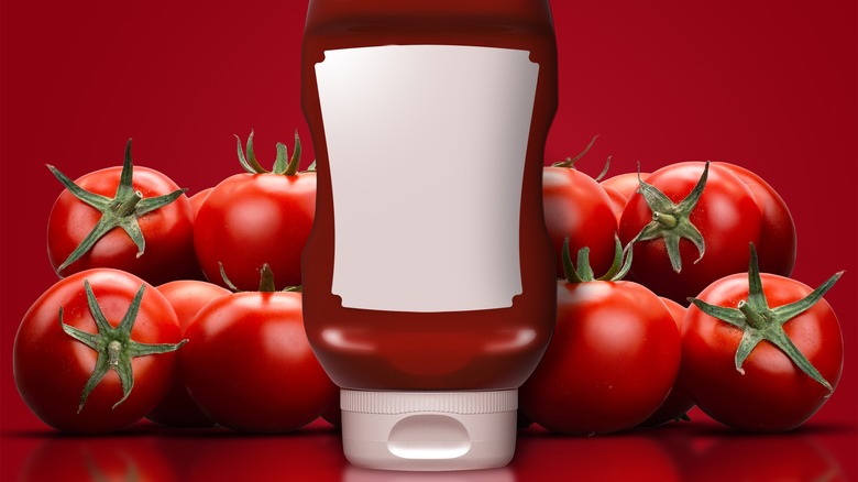 ketchup bottle with white label