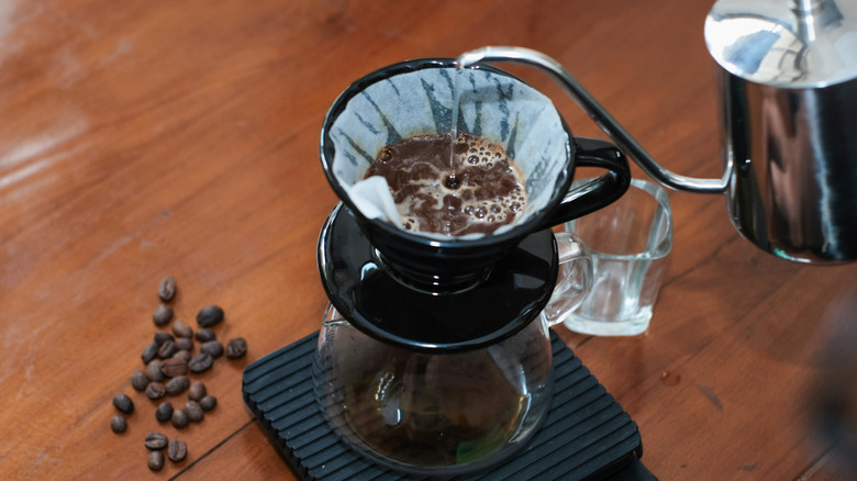 preparation of pour over coffee