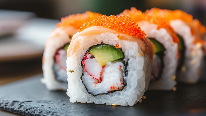 California sushi rolls with crab and avocado