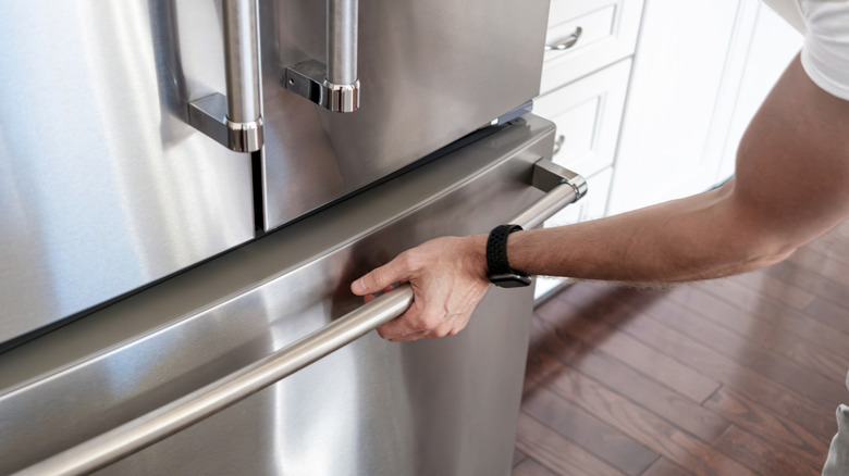 close up refrigerator and freezer