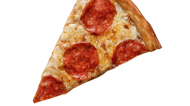 pepperoni pizza on white background