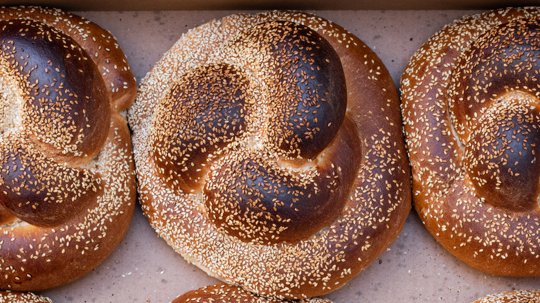 round challah bread loaf