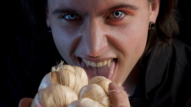 Vampire with garlic
