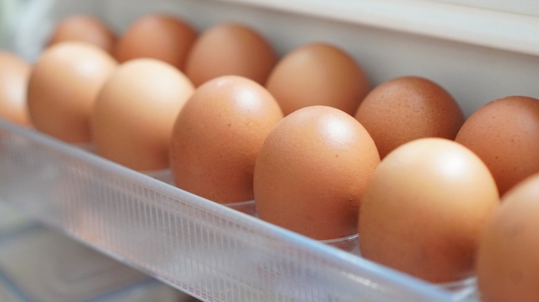 Farm-fresh eggs in the fridge