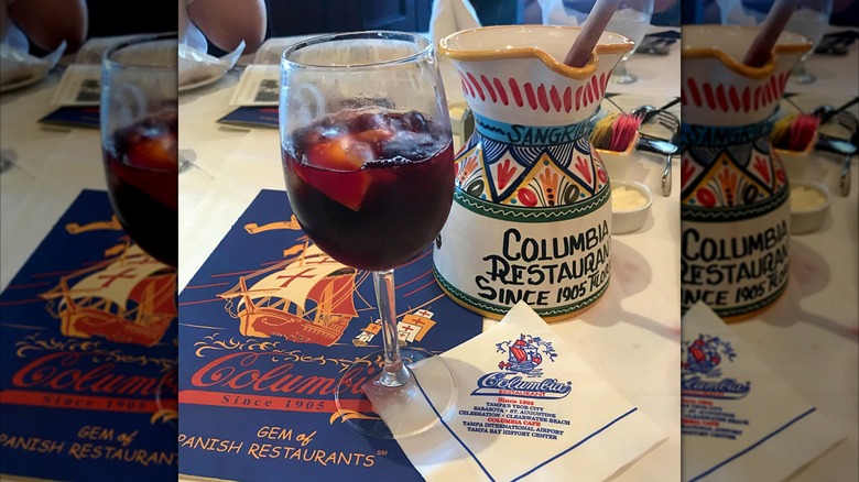 Sangria in a stem glass at Columbia Restaurant