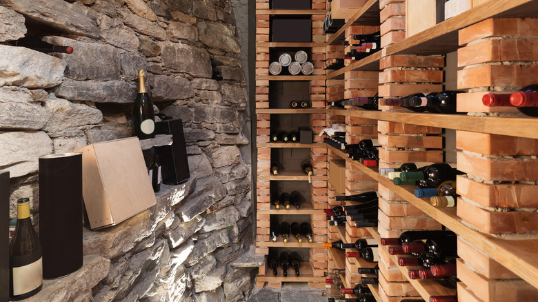 stone-walled wine cellar