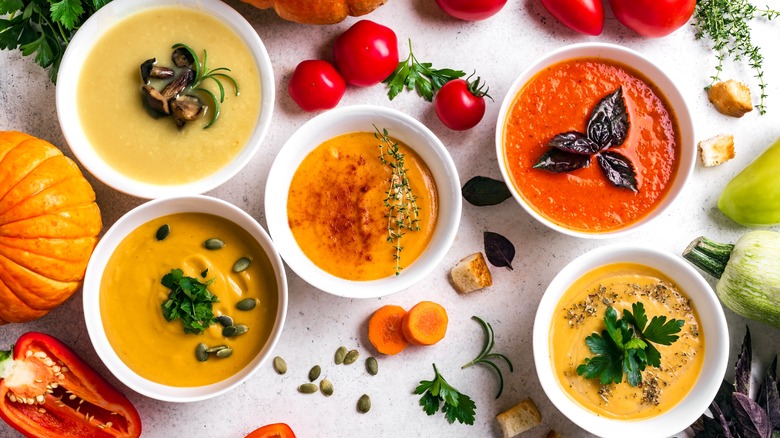 Selection of soups