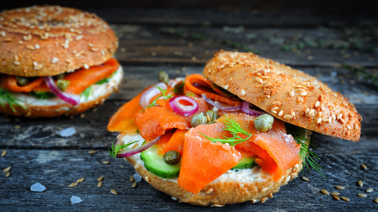 carrot lox bagel