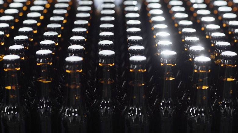 Rows of beer bottles