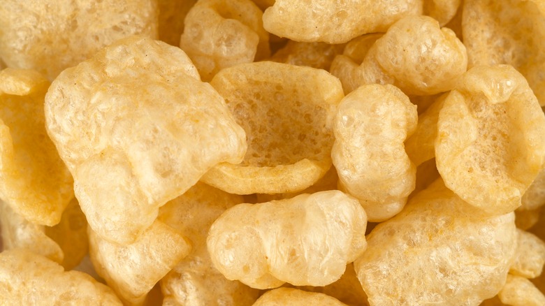 Closeup of fried pork rinds