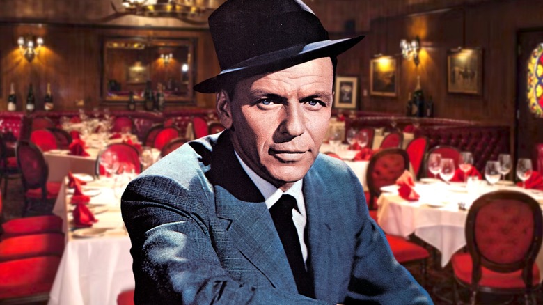 Frank Sinatra and Golden Steer dining room composite image