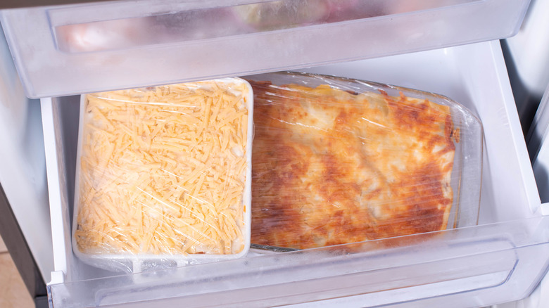 Mashed potato casseroles in the freezer drawer