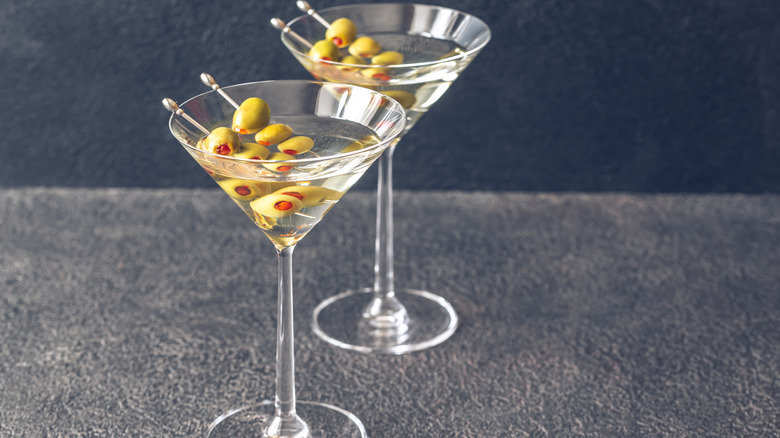 prepared martini cocktails