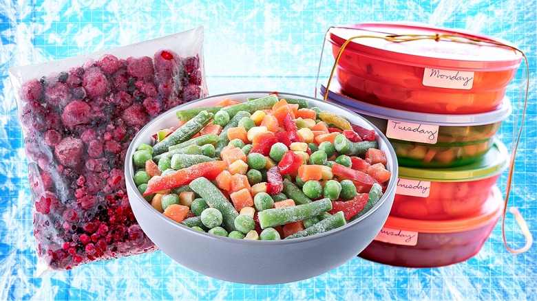 Variety of frozen produce