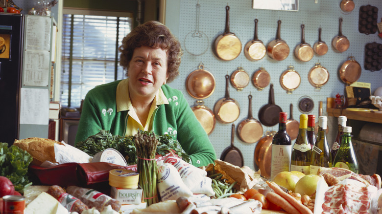 Julia Child in her kitchen