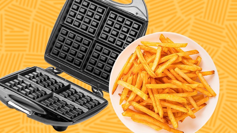 Waffle iron with fries