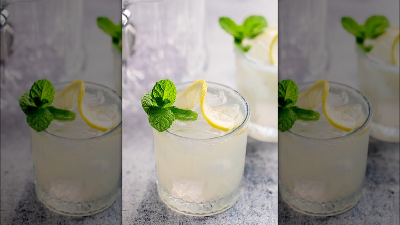 Lemonade with mint sprig