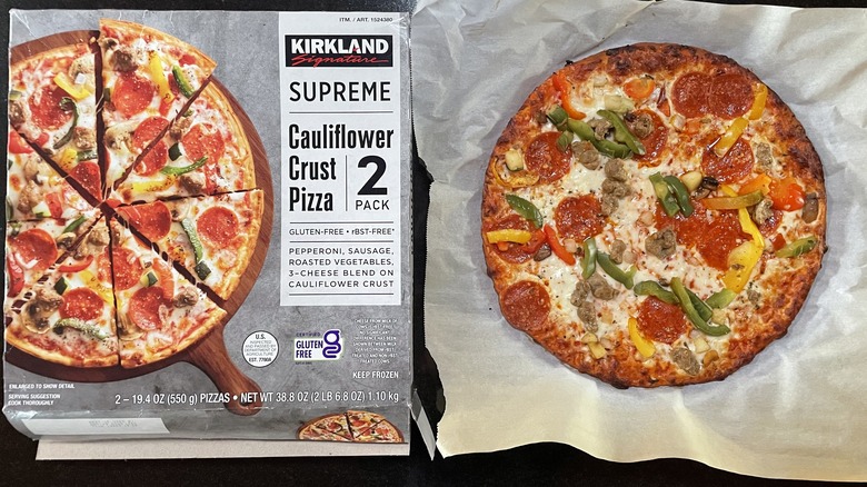 Kirkland pizza and box 