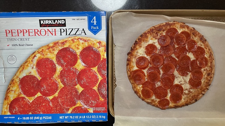 Kirkland pizza and box 