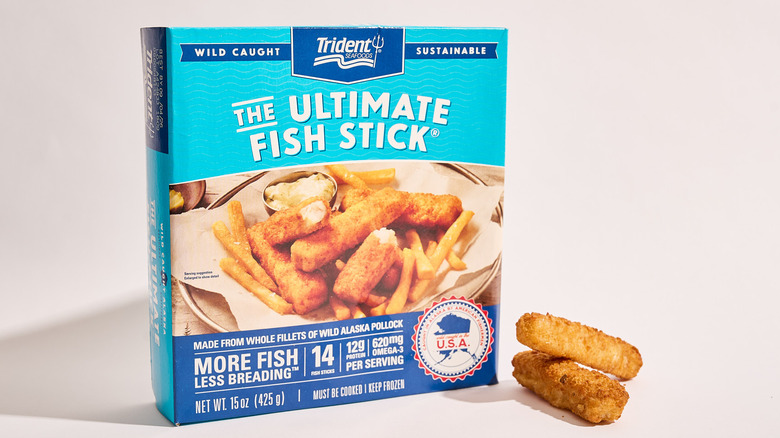 Trident fish sticks on a table