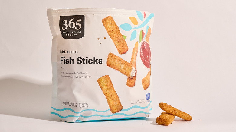 Whole Foods Fish sticks on a table