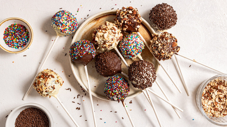 cake pops on plate