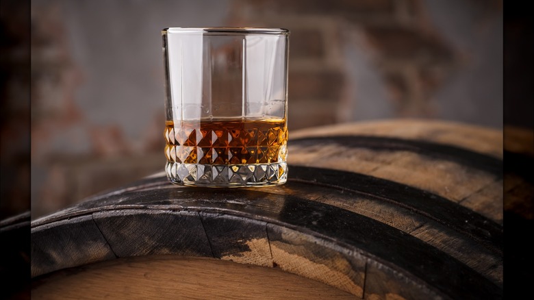 Bourbon on a barrel