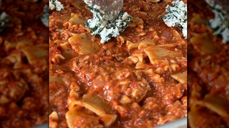Ricotta and lasagna ingredients