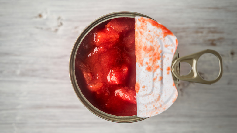 opened canned tomatoes from above