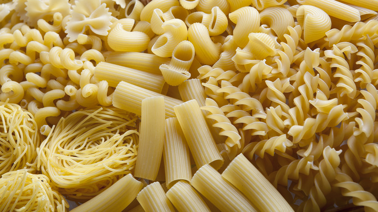 assorted dried pasta shapes